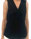 Iris Setlakwe Crisscross Cami With Front Pleat In Black In Black