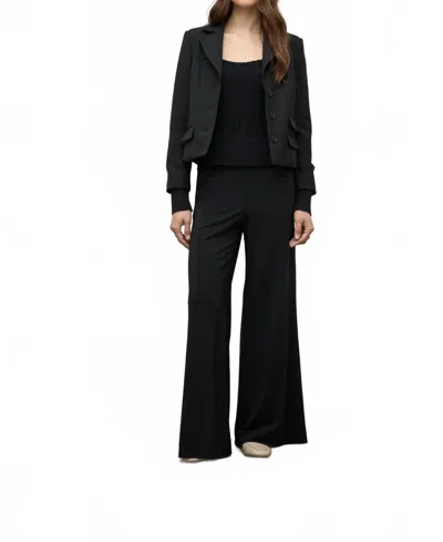 Iris Setlakwe Cropped Jacket With Detachable Rib In Black