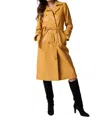 Iris Setlakwe Double Breasted Leather Trench Coat In Apricot In Beige