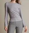 Iris Setlakwe High Boatneck Top In Mixed Grey In Multi