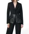 Iris Setlakwe Jacket With Leather Basque In Black W/ Leather In Multi
