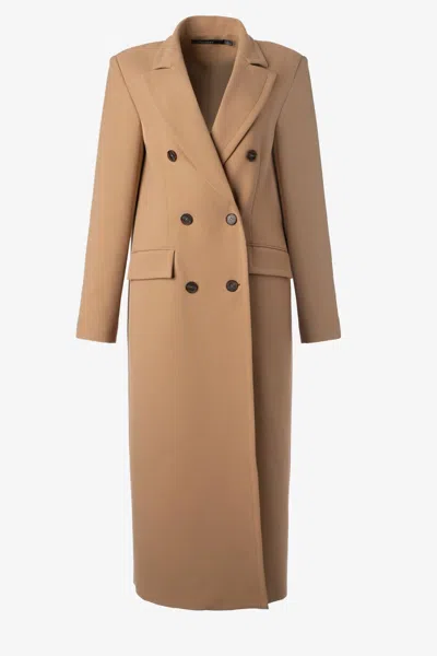 Iris Setlakwe Long Coat In Camel In Brown