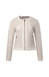Iris Setlakwe Perforated Leather Moto Jacket In Bone In Beige