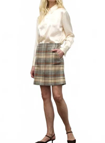 Iris Setlakwe Plaid Mini Skirt In Caramel Plaid In Multi