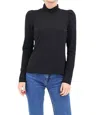 Iris Setlakwe Puff Shoulder Turtleneck Top In Black In Black