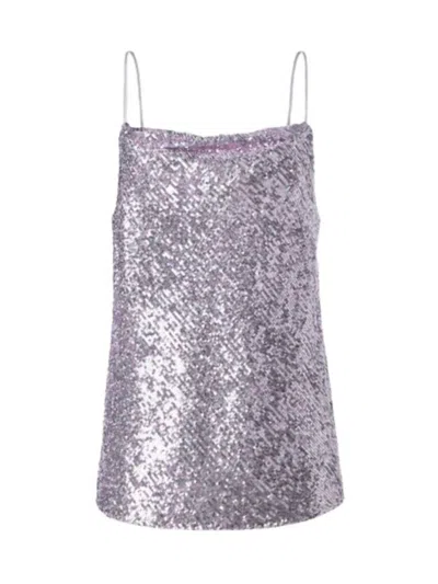 Iris Setlakwe Raindrop Sequin Adjustable Cami Top In Lilac In Blue