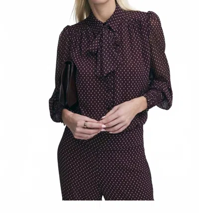 Iris Setlakwe Shirring Detail And Tie Blouse In Plum In Purple