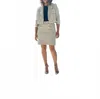 Iris Setlakwe Short Jacket With Pockets In Natural Navy Stripe In Multi