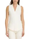Iris Setlakwe Sleeveless Pleated V-neck Top In Ivory In White