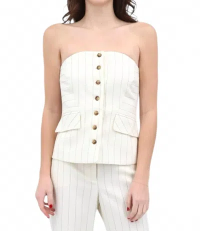 Iris Setlakwe Striped Bustier In Bone/black In White