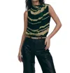 Iris Setlakwe Tie Dye Sleeveless Top In Green/ivory In Multi
