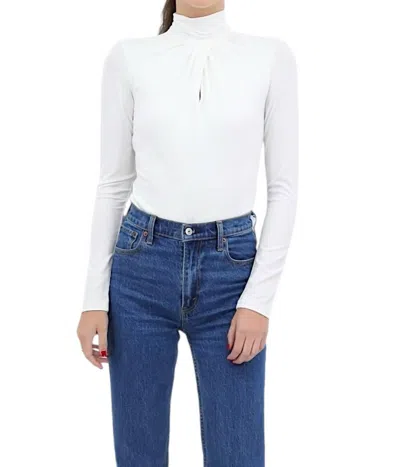 Iris Setlakwe Tie Front Keyhole Bodysuit In Bone In White