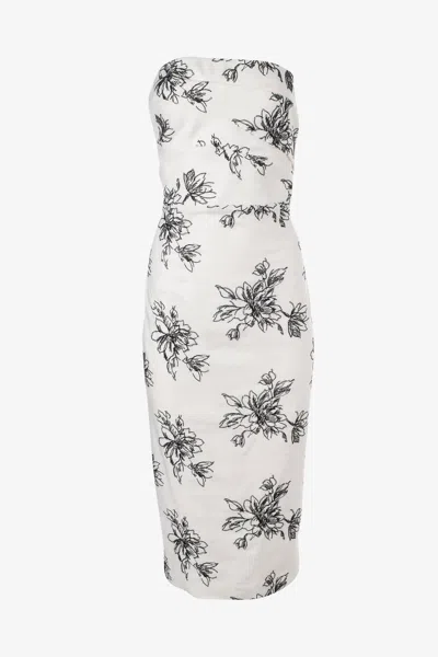 Iris Setlakwe Women's Embroided Bustier Dress In Ivory/black In White