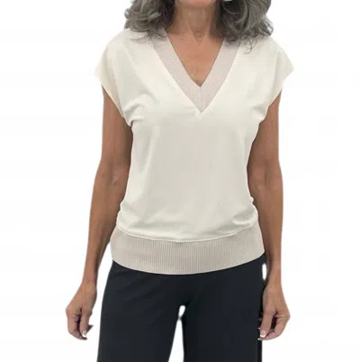 Iris Setlakwe Women's Matte Jersey Rib V-neck Top In Bone In Neutral