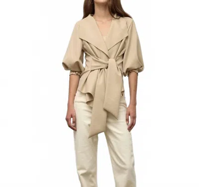 Iris Setlakwe Women's Raw Edge Belted Jacket In Taupe In Brown
