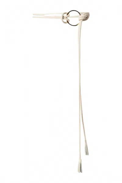 Iris Setlakwe Women's Vegan Leather Belt With Ring And Suede Tassels In Bone In Neutral