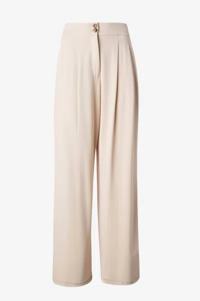 Iris Setlakwe Women's Wide Leg Pleated Pants In Champagne In White