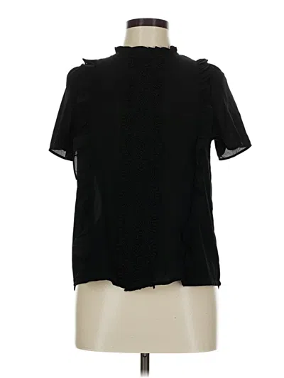 Pre-owned Iris Short Sleeve Blouse In Black