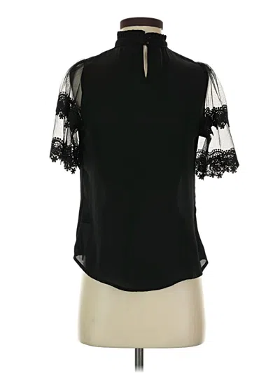 Pre-owned Iris Short Sleeve Blouse In Black