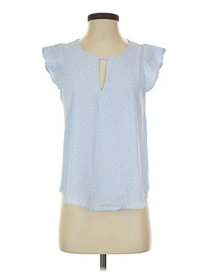 Pre-owned Iris Short Sleeve Blouse In Blue