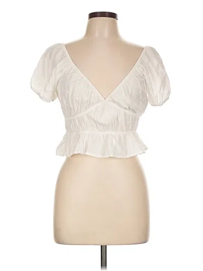 Pre-owned Iris Short Sleeve Blouse In Ivory