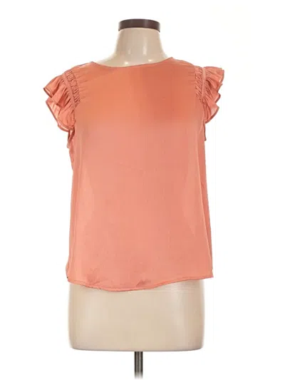 Pre-owned Iris Short Sleeve Top Orange Ruffles Neckline Tops