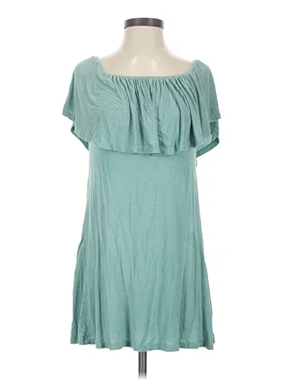 Pre-owned Iris Short Sleeve Top Teal Strapless Neckline Tops