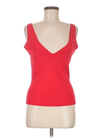 Pre-owned Iris Tank Top Red Plunge Neckline Tops