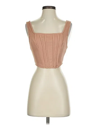 Pre-owned Iris Tube Top Tan Strapless Neckline Tops In Brown