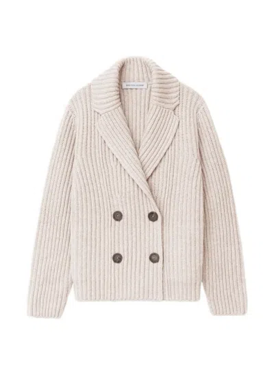 Iris Von Arnim Anika Double-breasted Cardigan In Neutral