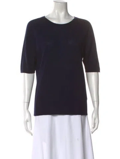 Pre-owned Iris Von Arnim Cashmere Crew Neck Top In Blue