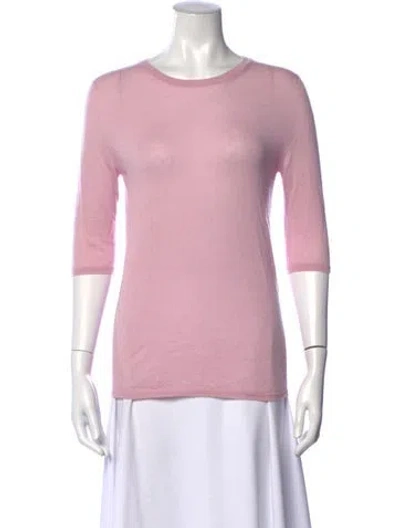 Pre-owned Iris Von Arnim Cashmere Crew Neck Top In Pink