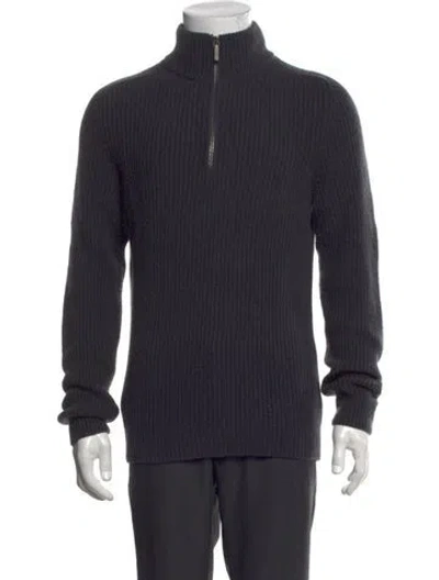 Pre-owned Iris Von Arnim Cashmere Mock Neck Pullover In Grey