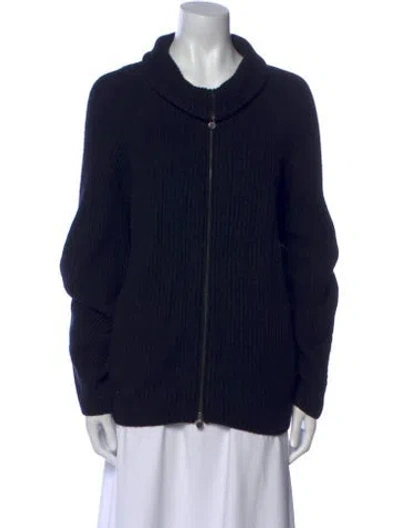 Pre-owned Iris Von Arnim Cashmere Mock Neck Sweater In Blue