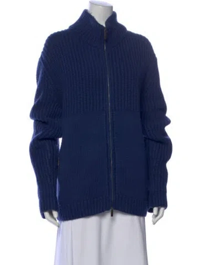 Pre-owned Iris Von Arnim Cashmere Open Front Sweater In Blue