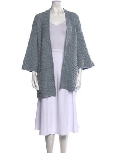 Pre-owned Iris Von Arnim Cashmere Open Front Sweater In Blue