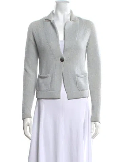 Pre-owned Iris Von Arnim Cashmere Open Front Sweater In Blue
