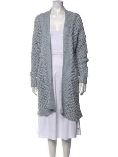 Pre-owned Iris Von Arnim Cashmere Open Front Sweater In Blue