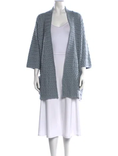Pre-owned Iris Von Arnim Cashmere Open Front Sweater In Blue