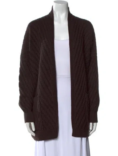 Pre-owned Iris Von Arnim Cashmere Open Front Sweater In Brown