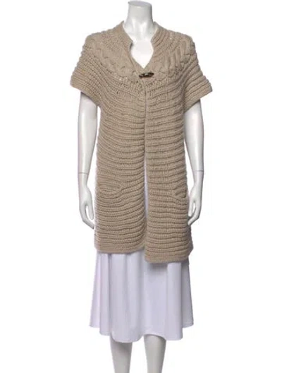 Pre-owned Iris Von Arnim Cashmere Open Front Sweater In Neutrals
