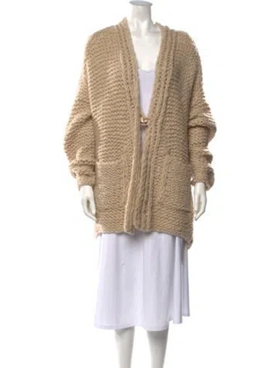 Pre-owned Iris Von Arnim Cashmere Open Front Sweater In Neutrals