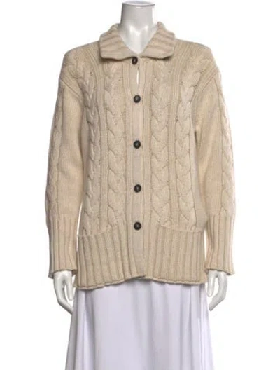 Pre-owned Iris Von Arnim Cashmere Open Front Sweater In Neutrals