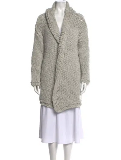 Pre-owned Iris Von Arnim Cashmere Open Front Sweater In Neutrals