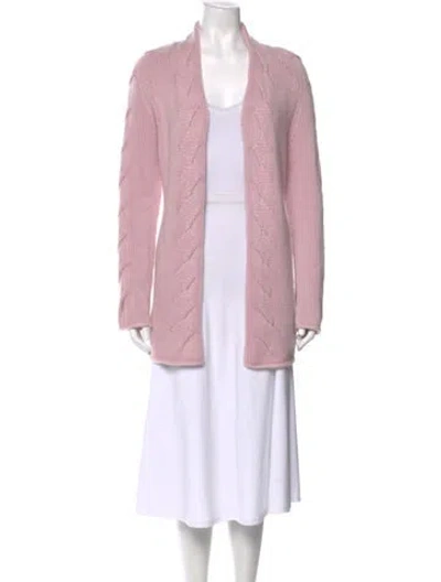 Pre-owned Iris Von Arnim Cashmere Open Front Sweater In Pink