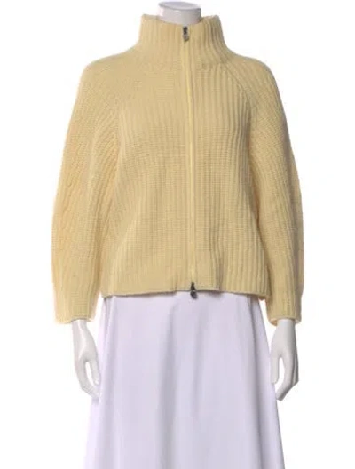 Pre-owned Iris Von Arnim Cashmere Open Front Sweater In Yellow