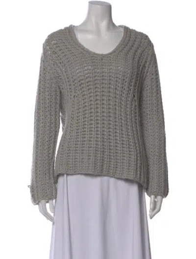 Pre-owned Iris Von Arnim Cashmere Scoop Neck Sweater In Gray