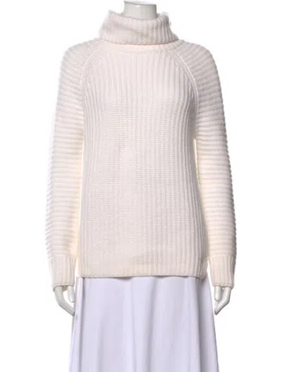 Pre-owned Iris Von Arnim Cashmere Turtleneck Sweater In White