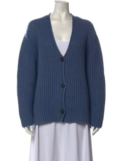 Pre-owned Iris Von Arnim Cashmere V-neck Sweater In Blue