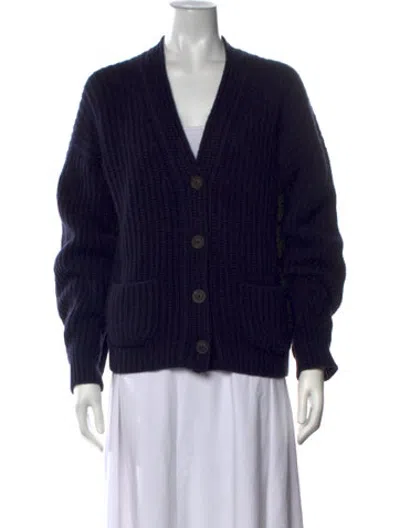 Pre-owned Iris Von Arnim Cashmere V-neck Sweater In Blue